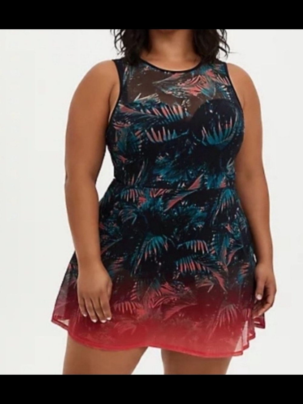 Torrid Underwire Tropical Swim Dress
